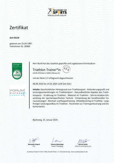 Lizenz Triathlon Ausbildung